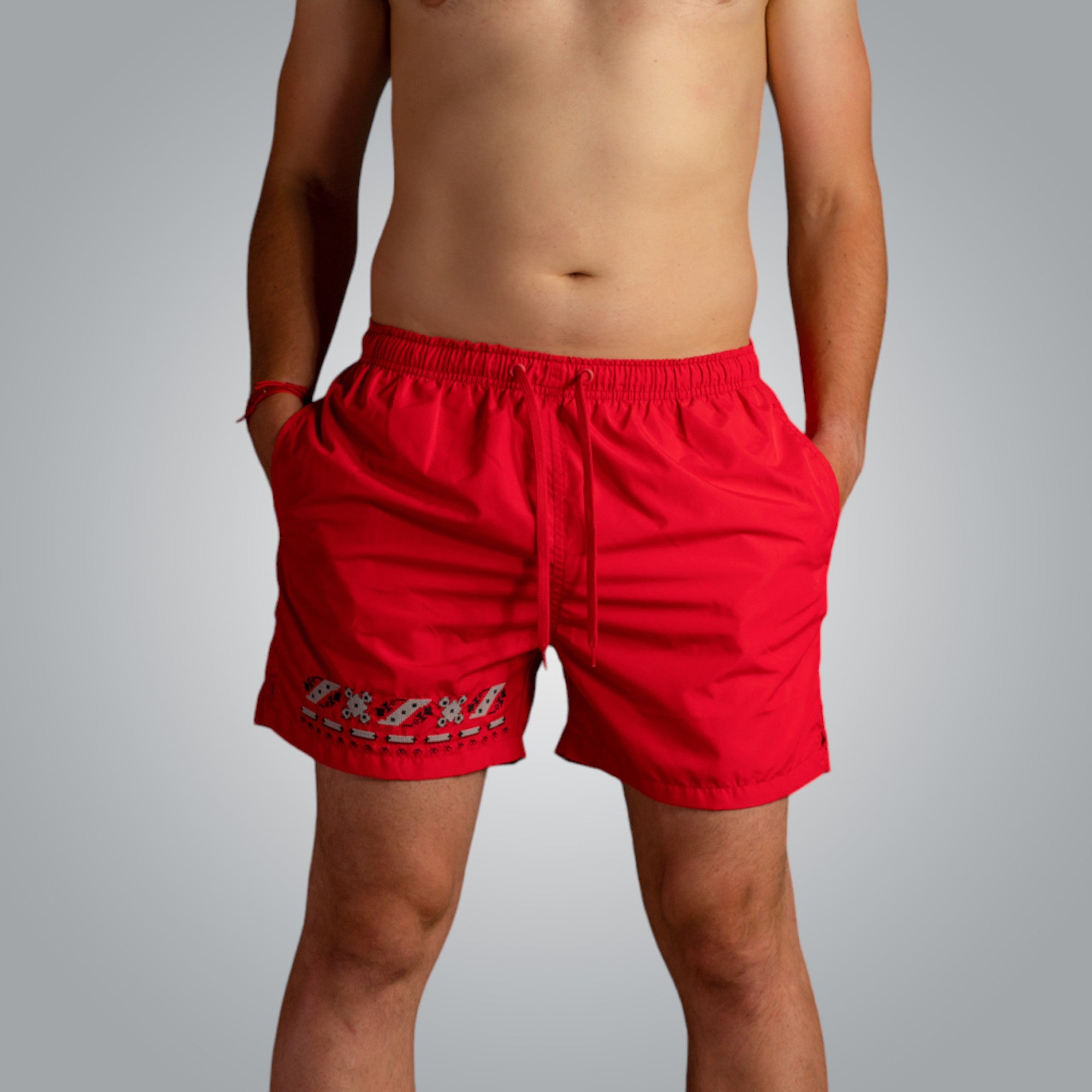Protection embroidered swimming shorts