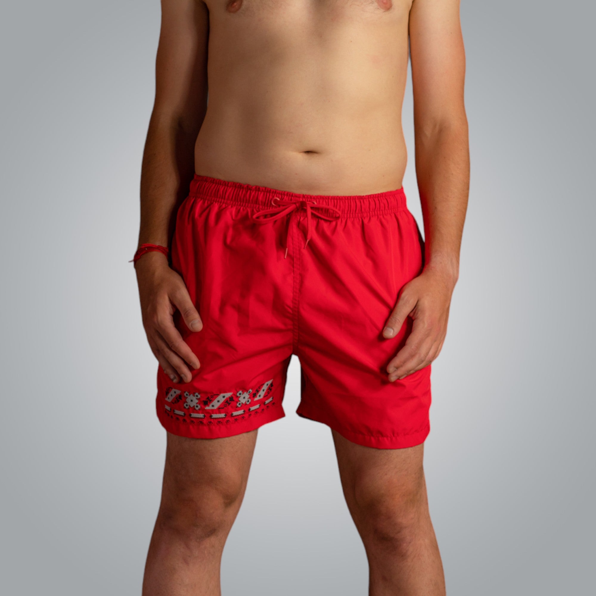Protection embroidered swimming shorts