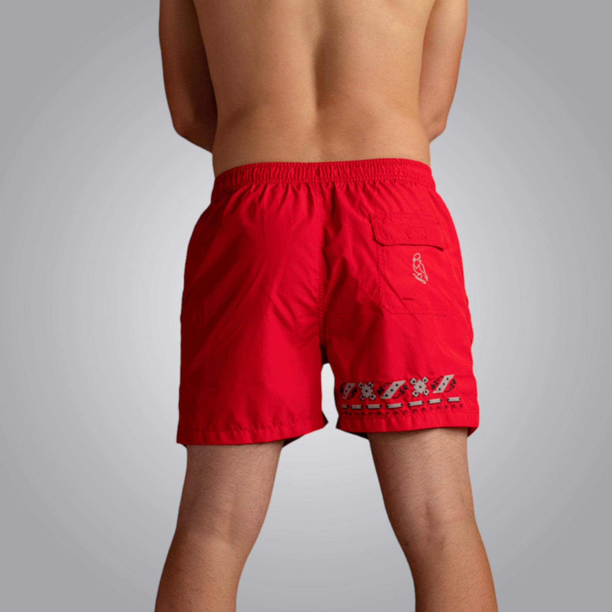 Protection embroidered swimming shorts