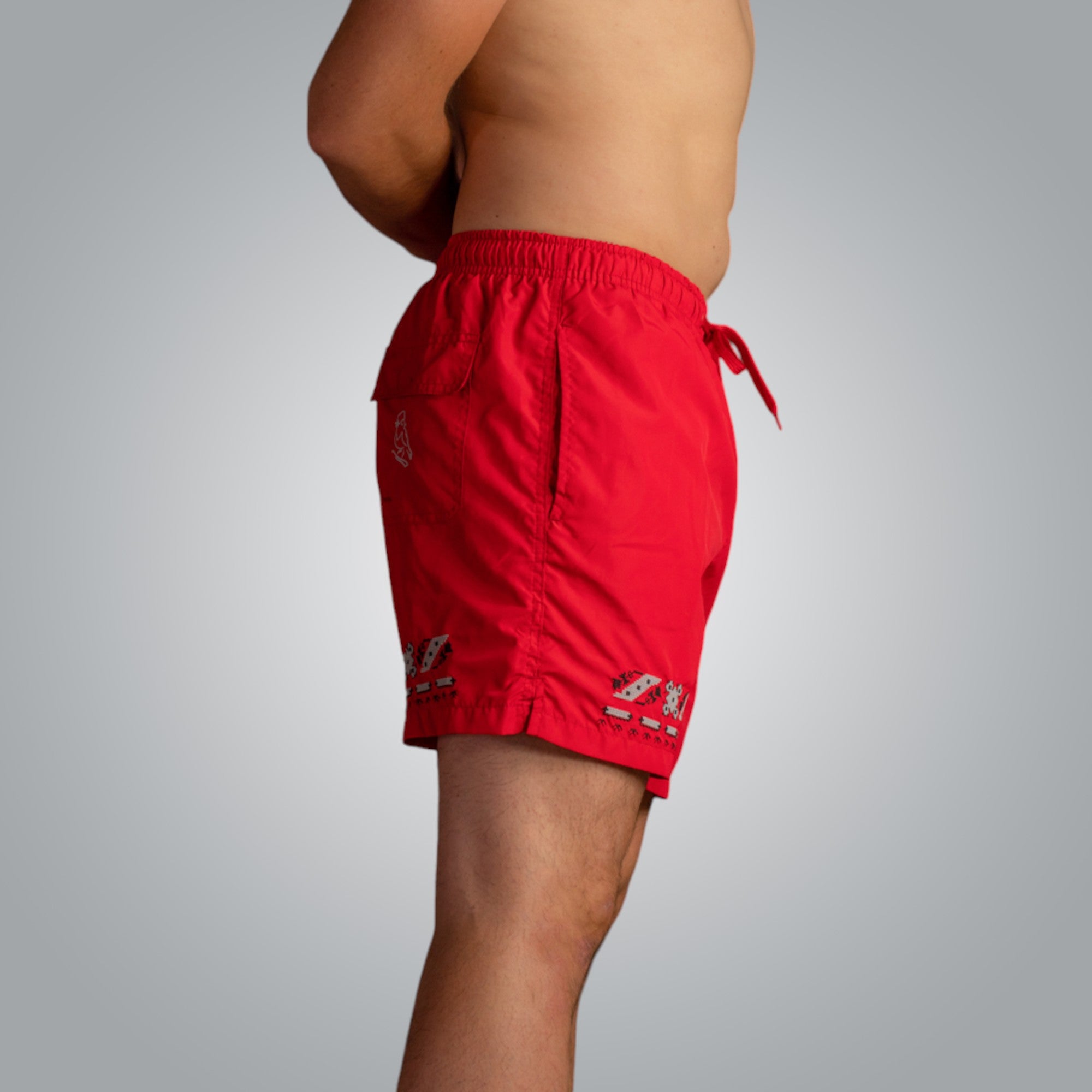 Protection embroidered swimming shorts
