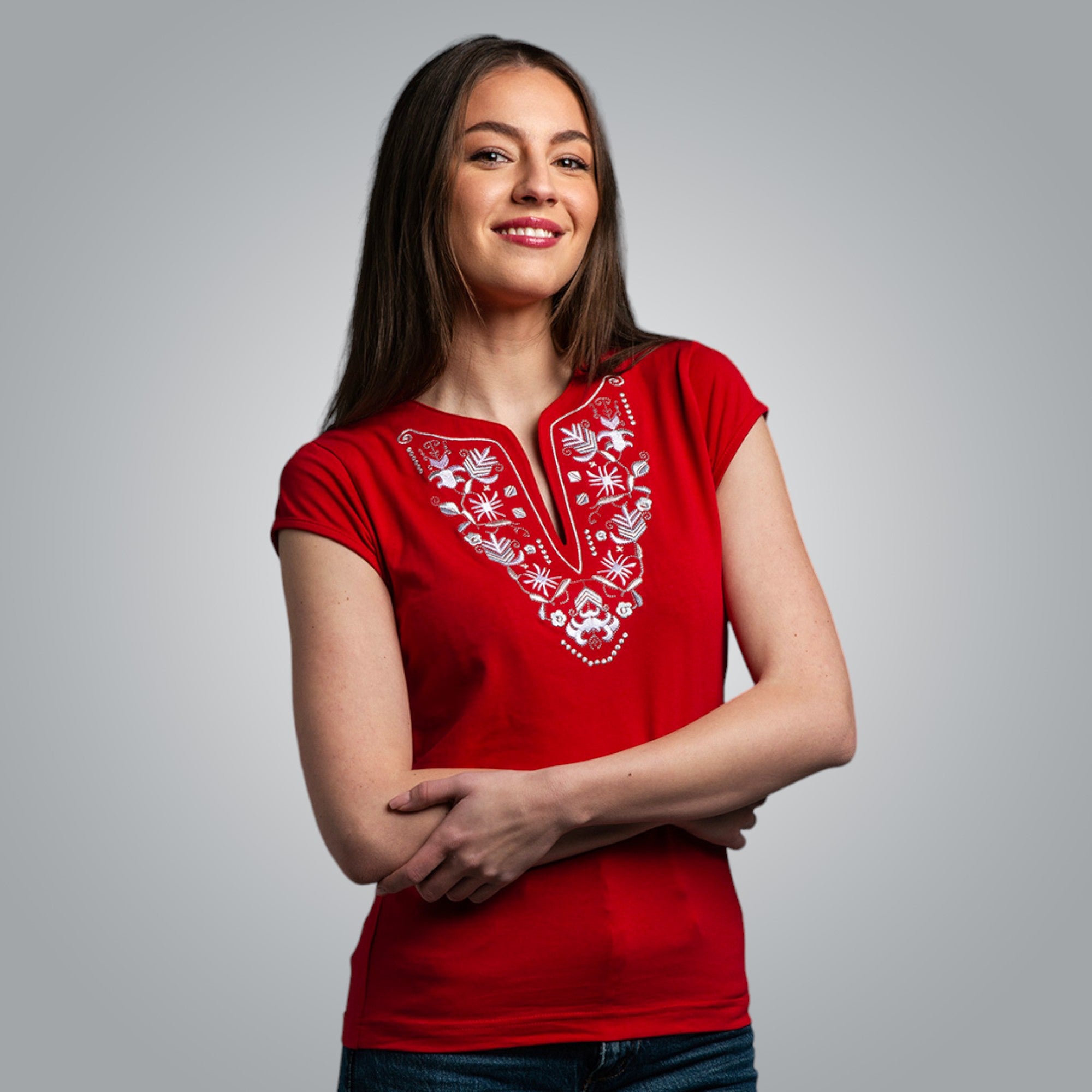 V-neck T-shirt - "Samokovska"
