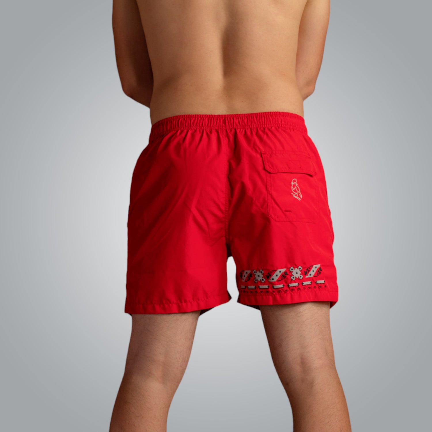 Protection embroidered swimming shorts 