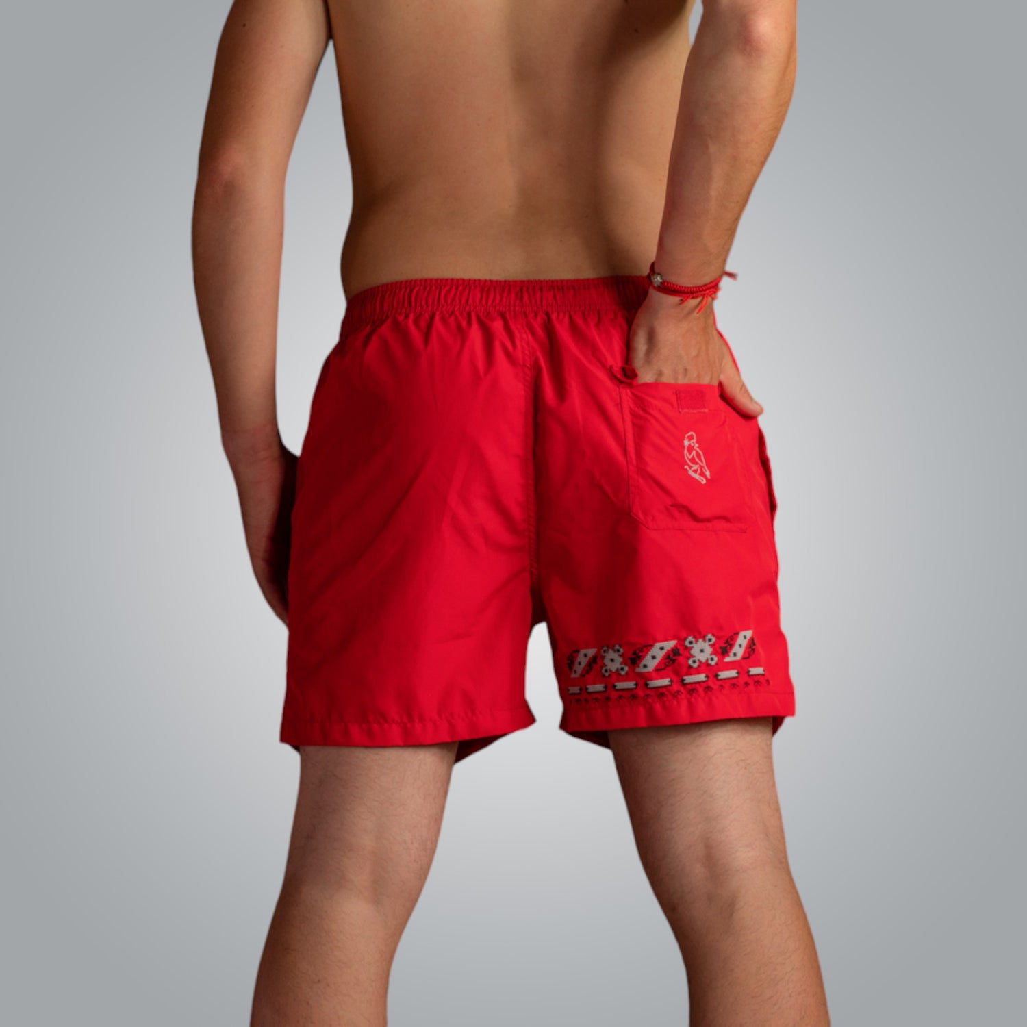 Protection embroidered swimming shorts 