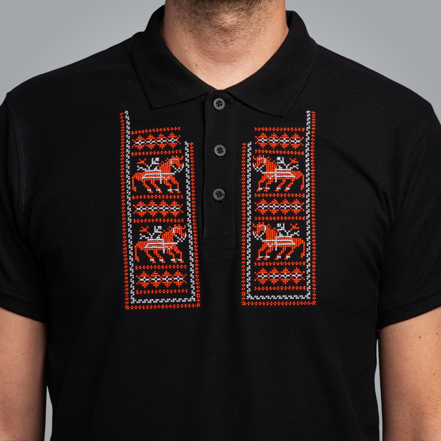 Horses T-shirt with collar