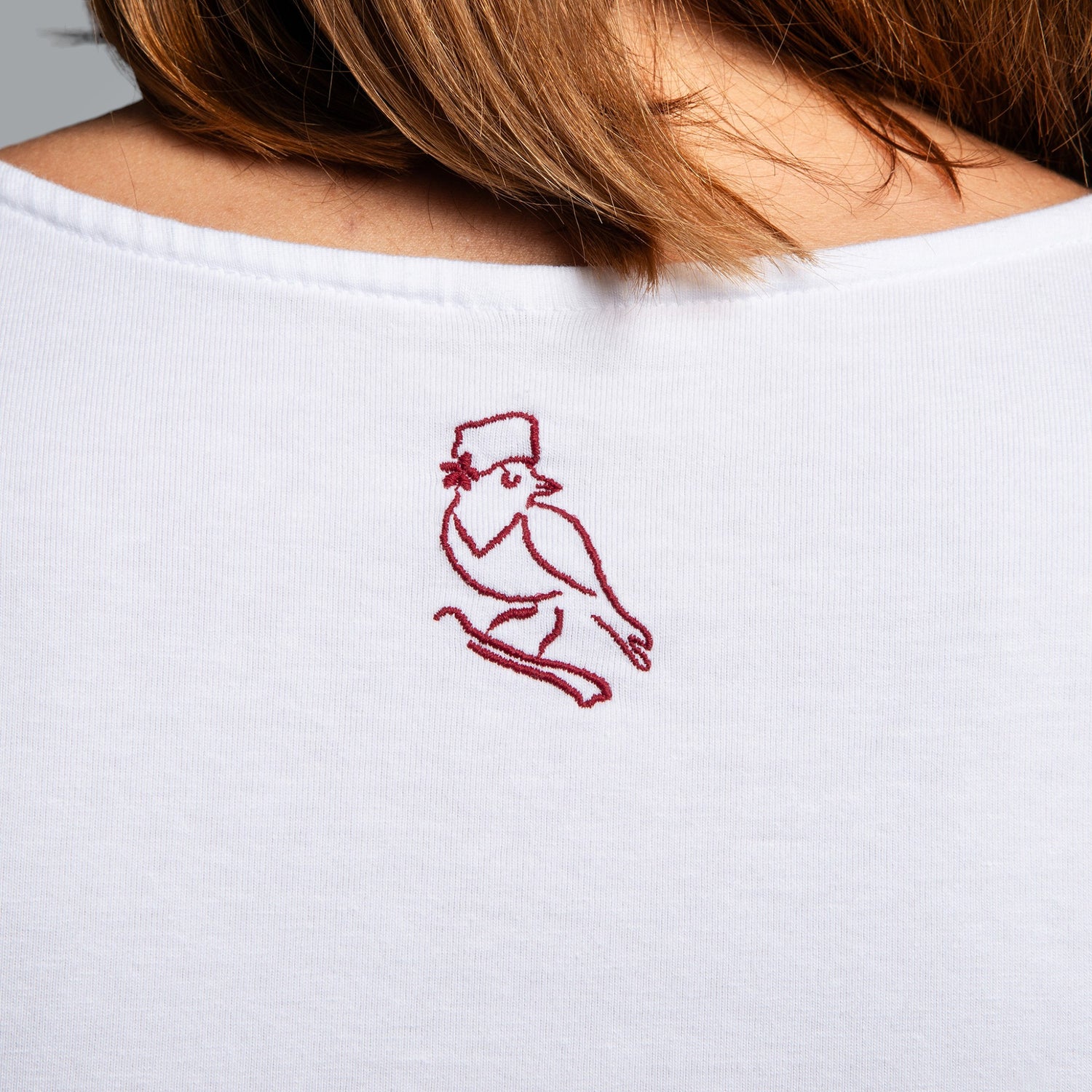 V-neck T-shirt embroidered with embroidery from Dryanovo