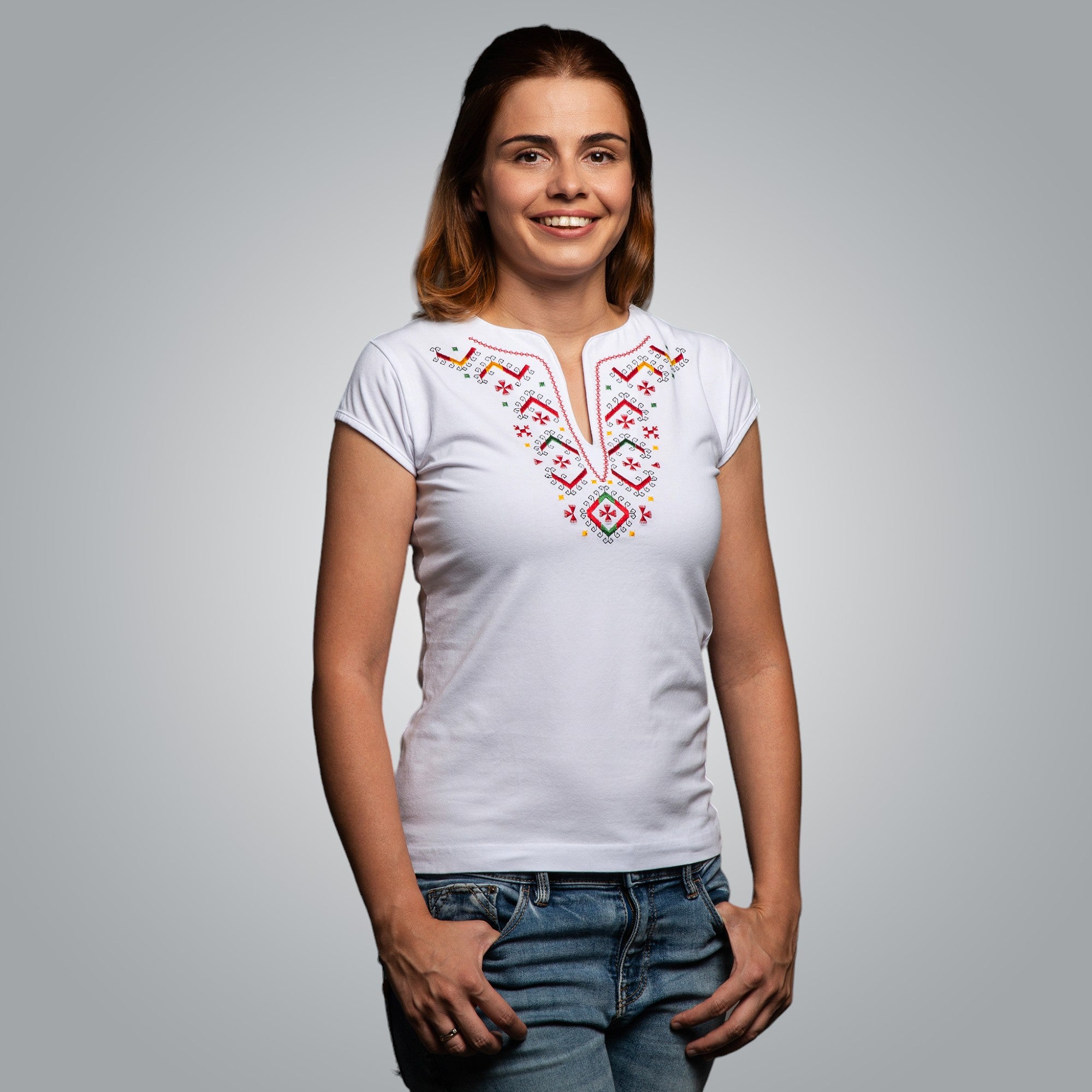 V-neck T-shirt &quot;Nashenska&quot;