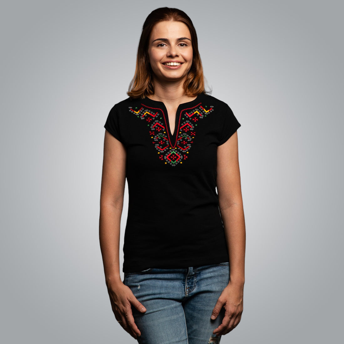 V-neck T-shirt &quot;Nashenska&quot;