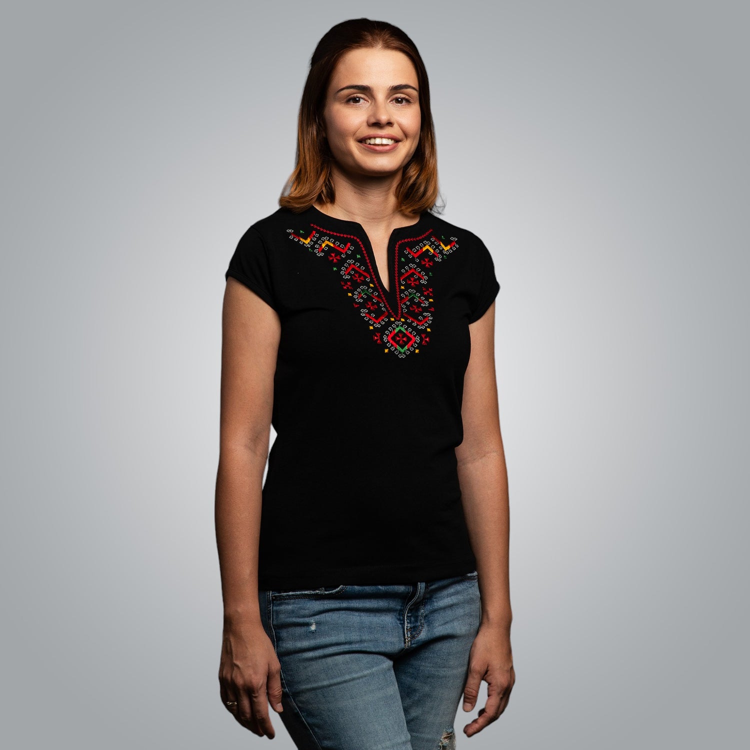 V-neck T-shirt &quot;Nashenska&quot;