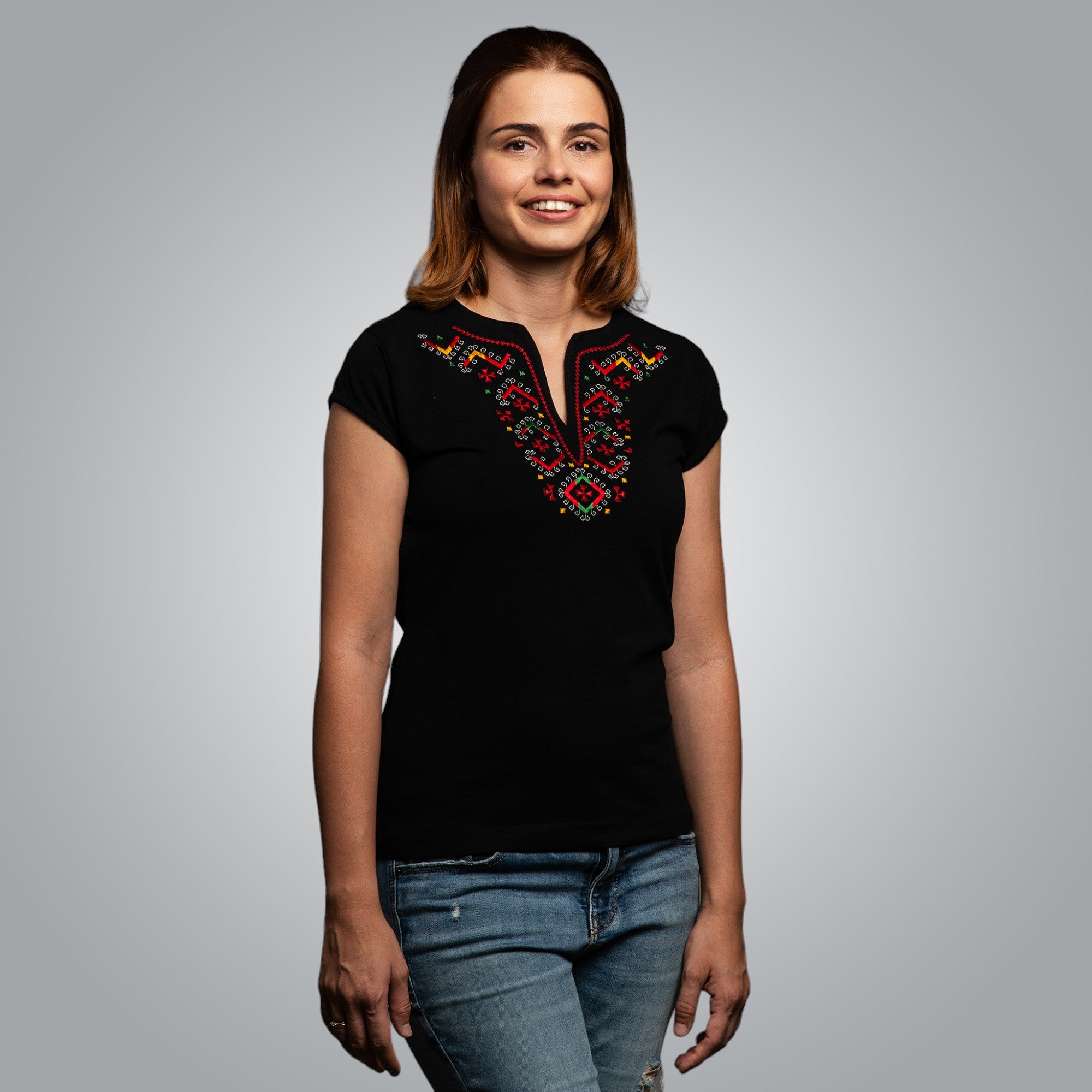 V-neck T-shirt &quot;Nashenska&quot;