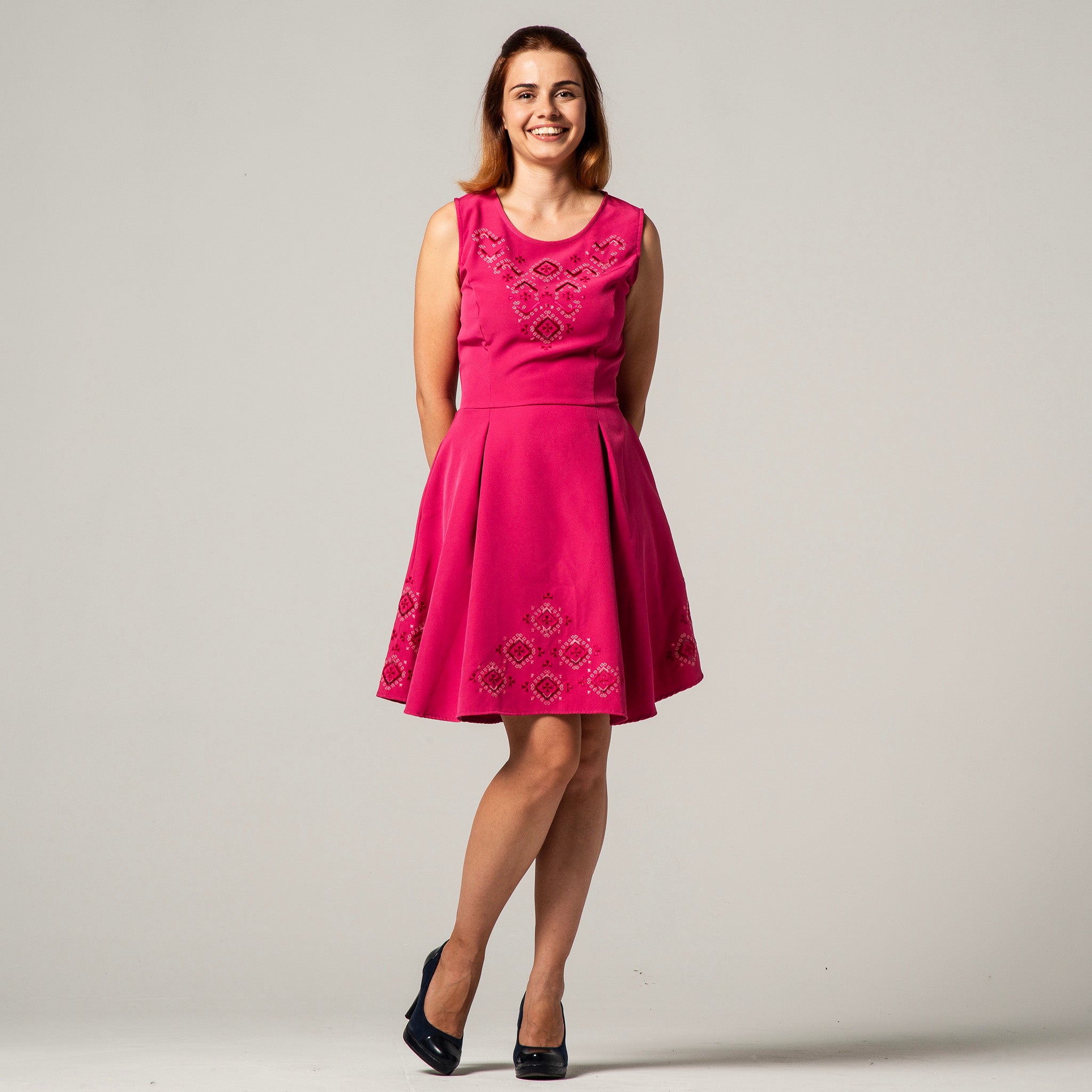 Short dress with &quot;Nashenska&quot; embroidery