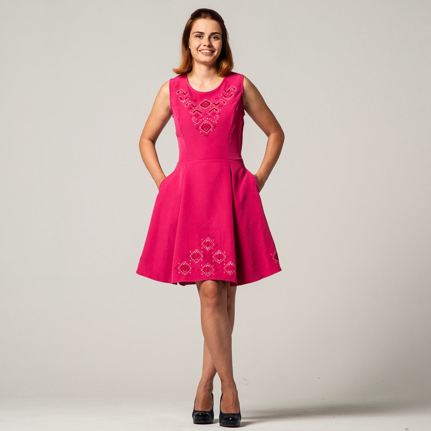 Short dress with &quot;Nashenska&quot; embroidery