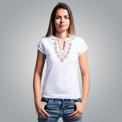 V-neck t-shirt with Shopsko motifs