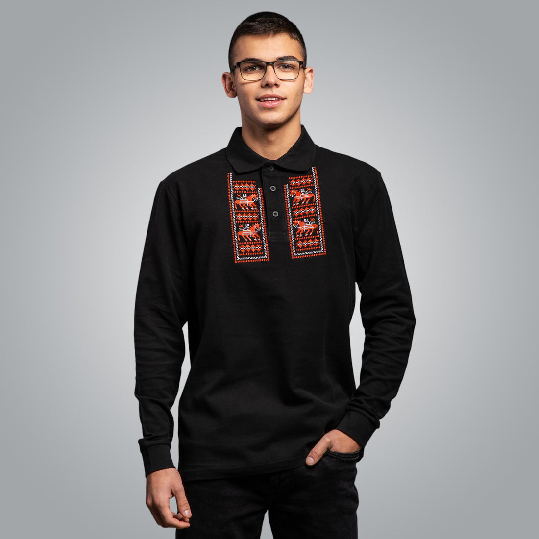 Horses T-shirt with collar