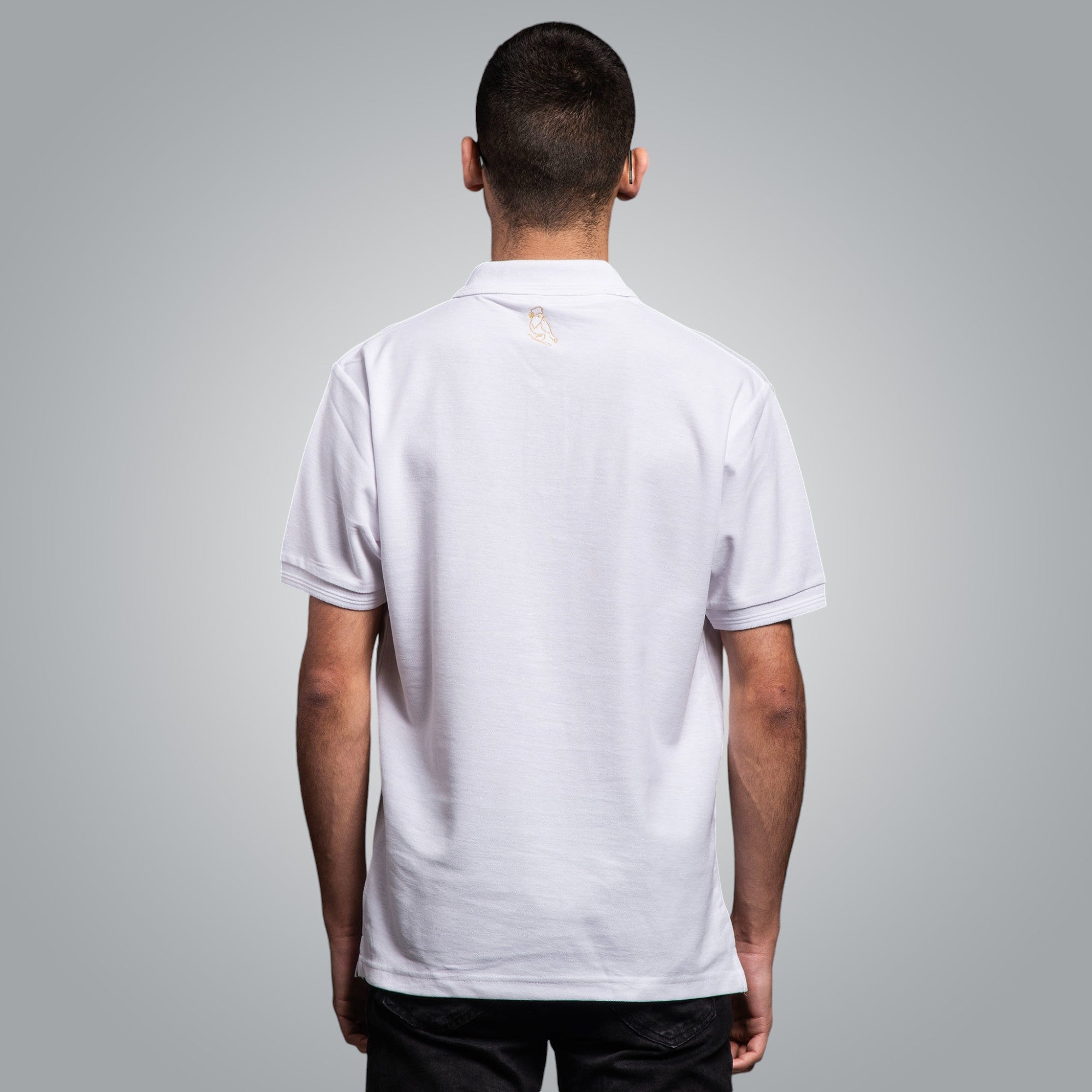 T-shirt with &quot;Guardian&quot; collar - &quot;golden&quot; embroidery 
