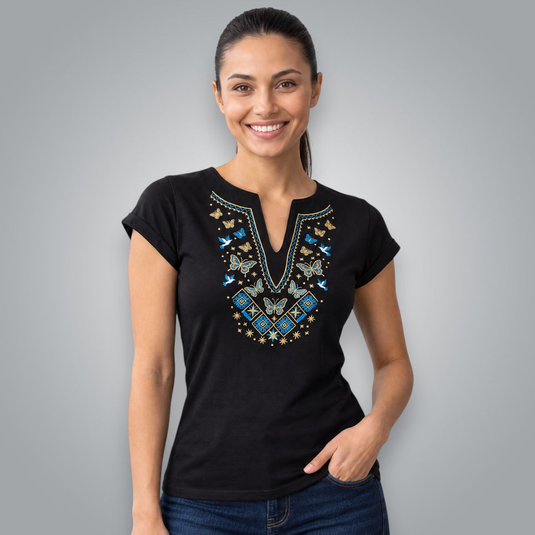 Дамска-тениска-пеперуди